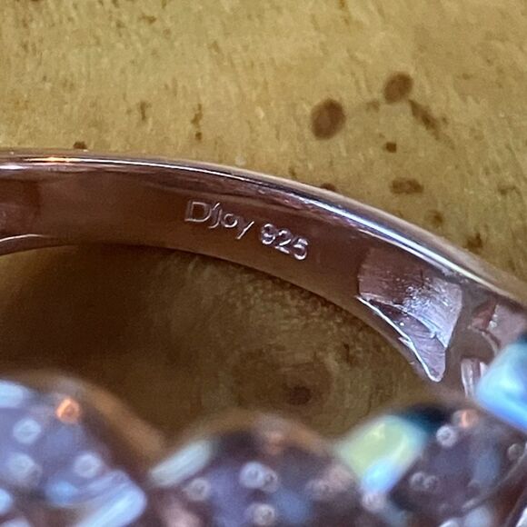 Natural Pink Diamond Sterling Silver Ring Size 6 - Picture 6 of 9